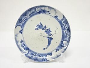 藍九谷　古伊万里　染付　七寸皿